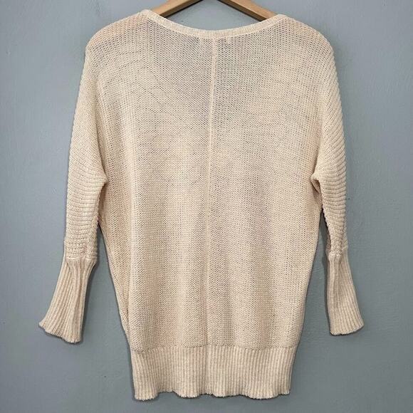 Vintage POL Lightweight Size L Beige Embellished Sequin Sweater Glam Grunge Goth - Picture 4 of 9